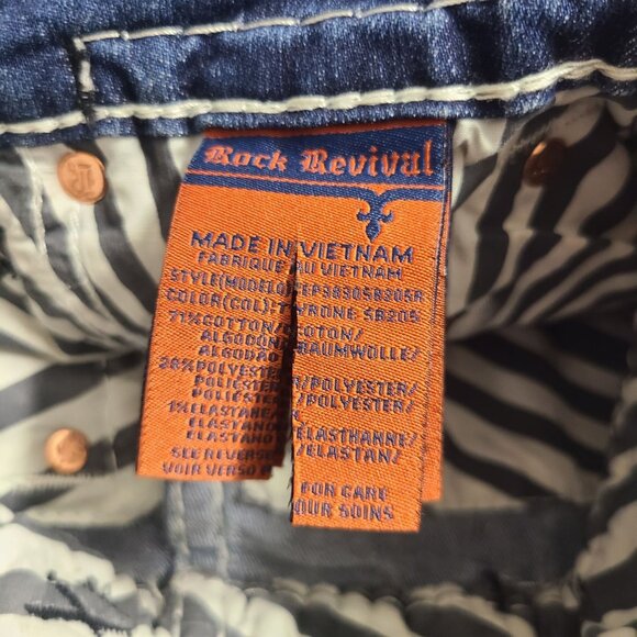 NEW Rock Revival Tyrone Slim Boot Denim Jeans Size 28x32 Blue - Picture 5 of 5